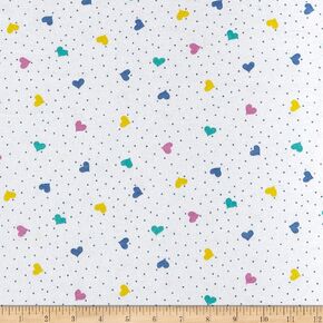 Comfy Flannel Hearts White/Multi, Fabric by the Yard in Saudi Arabia