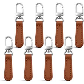 6 PCS Zipper Pulls for Purses, Detachable Leather Zipper Handle Replacement Portable Leather Zippers Repair Tab Replacement for Jacket Backpacks Luggage Handbags Suitcase, Brown in Kuwait