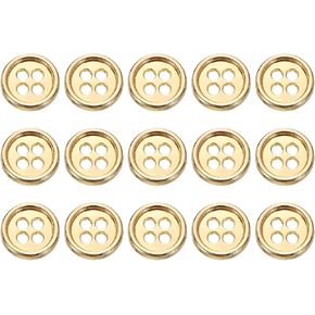 15 قطعة من أزرار معدنية HARFINGTON 10 مم (0.39 بوصة) 4 فتحات أزرار دائرية مصنوعة من خليط معدني لتزيين الملابس اليدوية، ذهبي in Kuwait