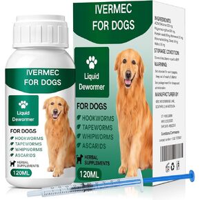 lvermect Dewormer Liquid for Dogs, Broad Spectrum for All Wormer, Hookworms, Lung Worms, Pin Worms, Round Worms in Kuwait
