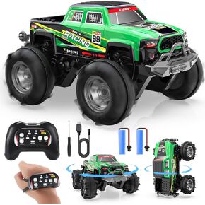 DEERC BG028 Amphibious RC Monster Truck/Boat, IPX7 Waterproof Remote Control Car W/Gesture Sensing Control, 2.4GHz 4WD RC Car W/ 360°Rotation,Flowing Light,40mins Play RC Truck Toys for Kids Boys in Kuwait