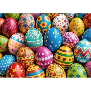 ألغاز هوبجو للبالغين 500 قطعة، ألغاز بيض عيد الفصح النابضة بالحياة، هدايا عيد الفصح المضحكة للبالغين 20 بوصة × 14.2 بوصة in Kuwait