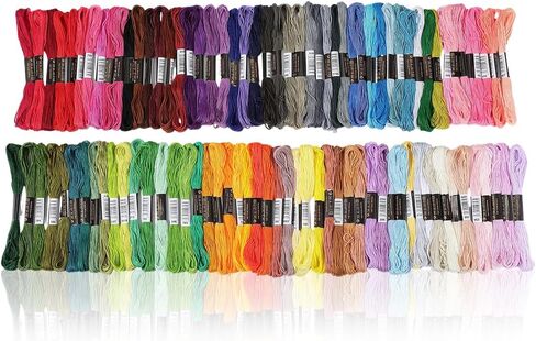 875 Yards 100 Skeins Rainbow Color Embroidery Thread Colorful Friendship Bracelet String Polyester Needlepoint Cross Stitch Floss Yarn Threads Bulk Kit for Hand Sewing Bracelets Crafts DIY in Saudi Arabia