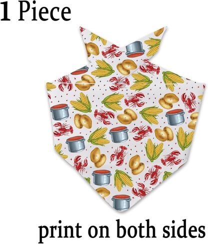 JXGZSO 1 Piece Crawfish Boil Triangle Dog Bandana Crawfish Festival Tie On Scarf Crawfish Lovers Gift (Crawfish Boil D) in Saudi Arabia