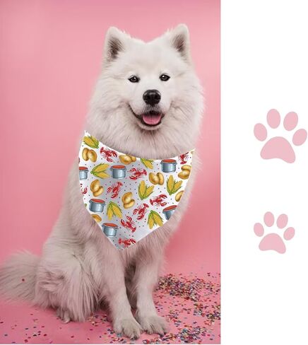 JXGZSO 1 Piece Crawfish Boil Triangle Dog Bandana Crawfish Festival Tie On Scarf Crawfish Lovers Gift (Crawfish Boil D) in Saudi Arabia