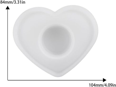 BIGEBO Tealight Candle Holder Resin Mold, 2 PCS Heart Shaped Candle Holders Epoxy Resin Mold for Trinket Candlestick Wedding Valentine's Day Home Decor in Saudi Arabia