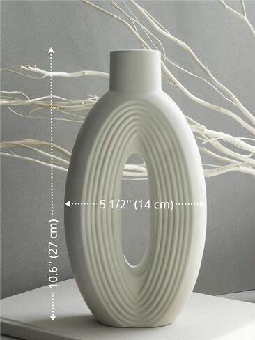 Silicone Vase Mold for Plaster, Cement, Resin – Modern Oval Ring Vase Mold (10.6 in / 27 cm) – Form Me™ in Saudi Arabia
