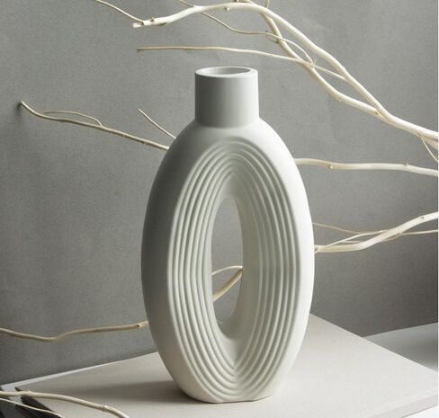 Silicone Vase Mold for Plaster, Cement, Resin – Modern Oval Ring Vase Mold (10.6 in / 27 cm) – Form Me™ in Saudi Arabia