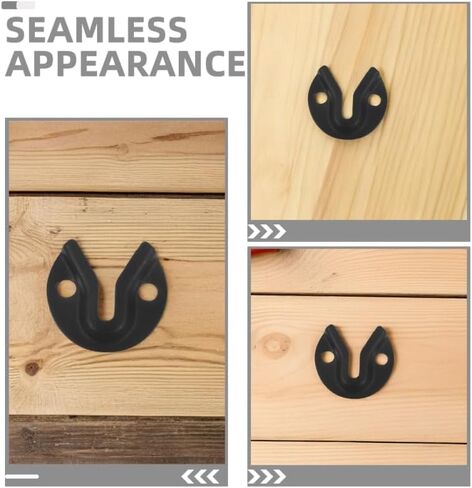 TEHAUX 20pcs Keyhole Hangers, Black Iron Mirror Picture Frame Hangers, Keyhole Hanging Plates Metal Fasteners for Fasteners Rivet Fittings in Saudi Arabia