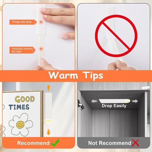 Large Picture Hanging Strips Heavy Duty, 30-Pairs(60 Strips) No Nails Water Resistant Adhesive Strips, 100 * 20mm Damage Free Photo Frame Stickers for Wall, Hanging Posters in Saudi Arabia