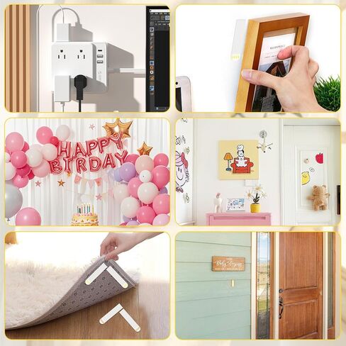 Large Picture Hanging Strips Heavy Duty, 30-Pairs(60 Strips) No Nails Water Resistant Adhesive Strips, 100 * 20mm Damage Free Photo Frame Stickers for Wall, Hanging Posters in Saudi Arabia