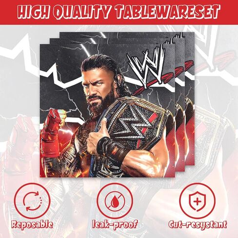 40Pcs Wrestling Birthday Party Supplies Plates Napkins Tableware Dinnerware for Kids Boys Girls Birthday Baby Shower in Saudi Arabia