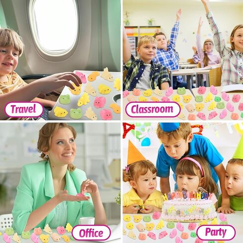 GOLDGE 150pcs Mini Mochi Squishy Toys: Random Party Favors for Kids 4-12, Sensory Fidget Toys for Goodie Bags, Piñata Stuffers, Classroom Prizes, Treasure Box, Easter Egg Fillers, Stress Relief Gifts in Kuwait