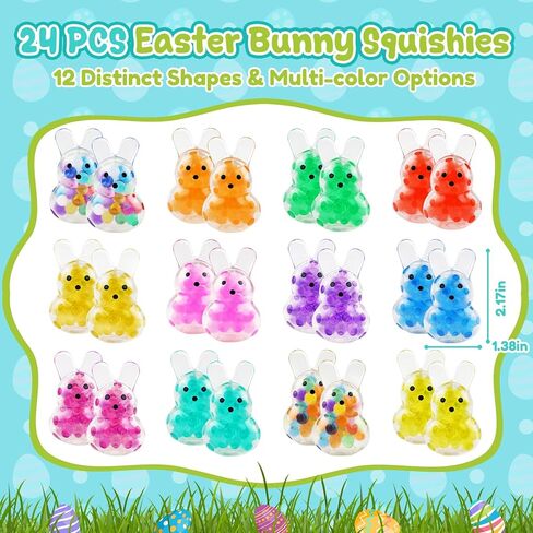Easter Egg Fillers, Easter Basket Stuffers for Toddler, Easter Basket Essentials Bunny, Easter Squishies Bunny Stress Relief Fidget Toys Balls Party Favor, Easter Gifts for Kids, Easter Egg Stuffers in Saudi Arabia