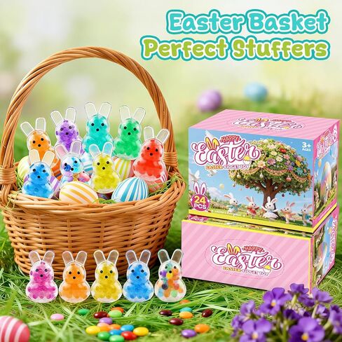 Easter Egg Fillers, Easter Basket Stuffers for Toddler, Easter Basket Essentials Bunny, Easter Squishies Bunny Stress Relief Fidget Toys Balls Party Favor, Easter Gifts for Kids, Easter Egg Stuffers in Saudi Arabia
