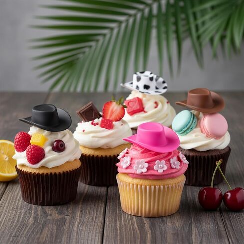 24 Pcs Plastic Mini Cowboy Hats Western Cowboy Cowgirl Hats Cute Miniature Mini Cowboy Hats for Party Crafts Doll Dress Up Play Dessert House Games Gifts Decoration in Saudi Arabia