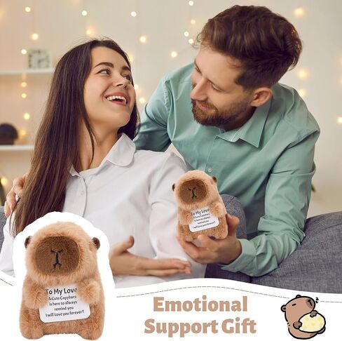 Valentine’s Day Gift Capybara Plush for Girlfriend, Boyfriend, Husband, Wife – Funny Handmade Stuffed Animal with to My Love Message Card for Anniversary, Wedding, Birthday in Saudi Arabia