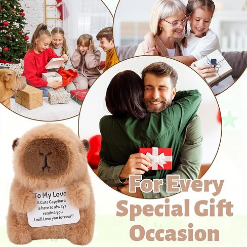 Valentine’s Day Gift Capybara Plush for Girlfriend, Boyfriend, Husband, Wife – Funny Handmade Stuffed Animal with to My Love Message Card for Anniversary, Wedding, Birthday in Saudi Arabia