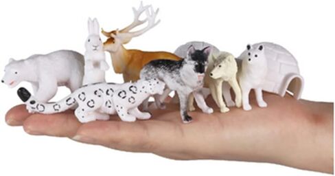 14PCS Realistic Polar Animals Figurines - Mini Arctic Animals Toys Set - 1-2 Inch Plastic Tundra Deer & Bear Fox Kids Diorama Birthday Gift in Saudi Arabia
