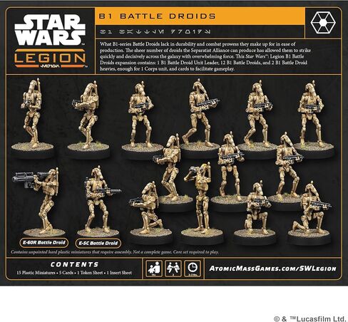 Asmodee Star Wars: Legion B1 Battle Droids - لعبة منمنمات للطاولة، لعبة استراتيجية للأطفال والكبار، للأعمار من 14 عامًا فما فوق، لاعبان، 90 دقيقة من وقت اللعب in Saudi Arabia