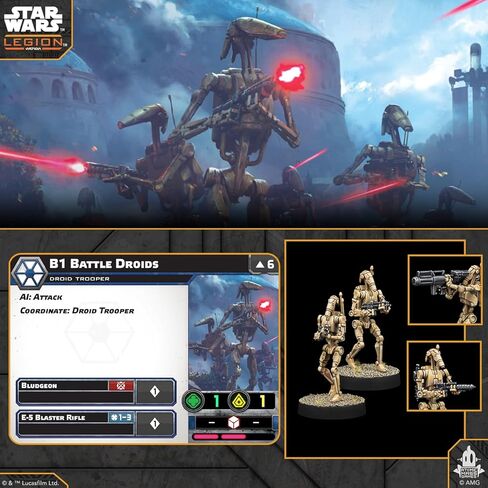 Asmodee Star Wars: Legion B1 Battle Droids - لعبة منمنمات للطاولة، لعبة استراتيجية للأطفال والكبار، للأعمار من 14 عامًا فما فوق، لاعبان، 90 دقيقة من وقت اللعب in Saudi Arabia