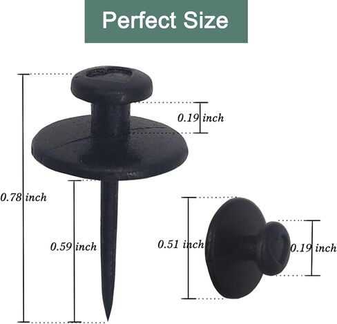 30 PCS Push Pins Picture Hangers Wall Hooks, Double Headed Thumb Tacks for Wall Hangings, Renter Friendly Decor Small Picture Frame Hangers for Drywall Cork Board Home Office Photo Decorations(Black) in Saudi Arabia