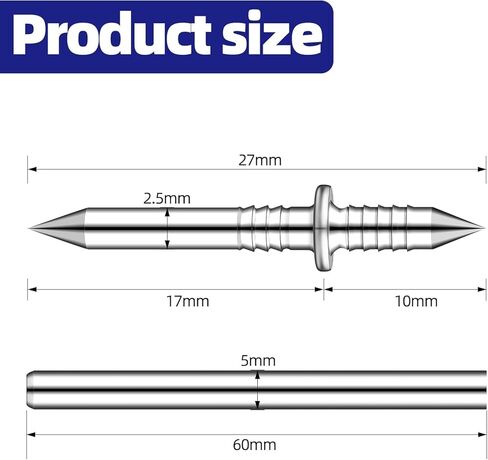 100 PCS Double-Headed Skirting Nails - Invisible Solid Wood Baseboard Fasteners with Sleeve Tool in Saudi Arabia