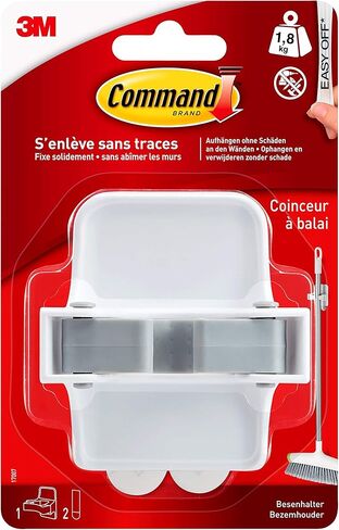 Command 17007 Broom Holder Holds up to 1.8 kg Load, 1 Hook and 2 Strips in Saudi Arabia