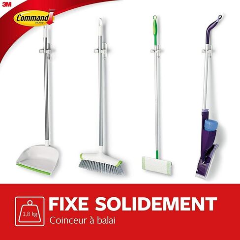 Command 17007 Broom Holder Holds up to 1.8 kg Load, 1 Hook and 2 Strips in Saudi Arabia