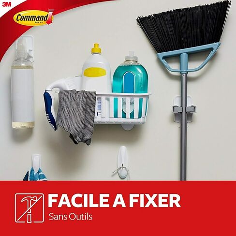 Command 17007 Broom Holder Holds up to 1.8 kg Load, 1 Hook and 2 Strips in Saudi Arabia