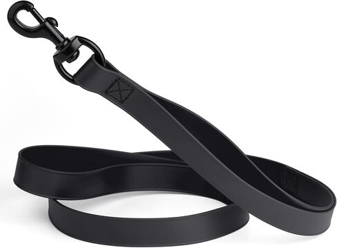 Dogline Biothane Waterproof Multi Handle Dog Leash with Black Hardware - Odor-Proof, Easy to Clean Traffic Control Lead - for Medium or Large Dogs, L 4 ft - W 3/4 in, Black in Saudi Arabia