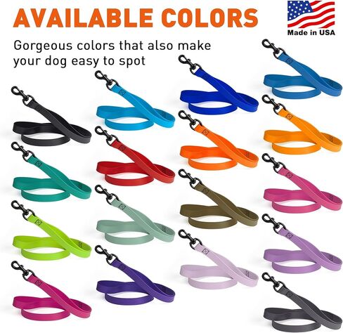 Dogline Biothane Waterproof Multi Handle Dog Leash with Black Hardware - Odor-Proof, Easy to Clean Traffic Control Lead - for Medium or Large Dogs, L 4 ft - W 3/4 in, Black in Saudi Arabia