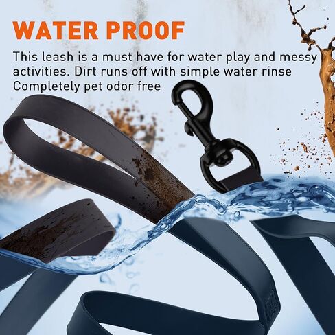 Dogline Biothane Waterproof Multi Handle Dog Leash with Black Hardware - Odor-Proof, Easy to Clean Traffic Control Lead - for Medium or Large Dogs, L 4 ft - W 3/4 in, Black in Saudi Arabia