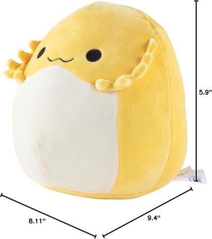 Squishmallow Original 8 Inch Bertwin The Yellow Bearded Dragon - Official Jazwares Plush - Soft, Cuddly Collectible Lizard Stuffed Animal Toy - 2026 Limited Edition - Gift for Boys, Girls, & Kids in Saudi Arabia