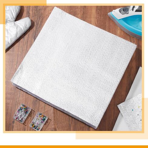 Treela 36 Pcs Heat Resistant Batting and 200 Pack Sewing Pins Insulating Thermal Lining Batting for Potholders Heat Reflective Fabric Sewing DIY Oven Mitts Coasters Bowl Cozies(12 x 12 Inches) in Saudi Arabia
