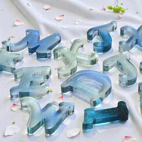 Resin Letter Keychain Mold Kit, Obverse Alphabet Resin Mold 167Pcs Set – Reversed Letter Silicone DIY Epoxy Casting Kit for Making Ornament Keychain & Pendant Jewelry in Saudi Arabia