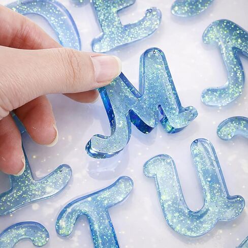 Resin Letter Keychain Mold Kit, Obverse Alphabet Resin Mold 167Pcs Set – Reversed Letter Silicone DIY Epoxy Casting Kit for Making Ornament Keychain & Pendant Jewelry in Saudi Arabia
