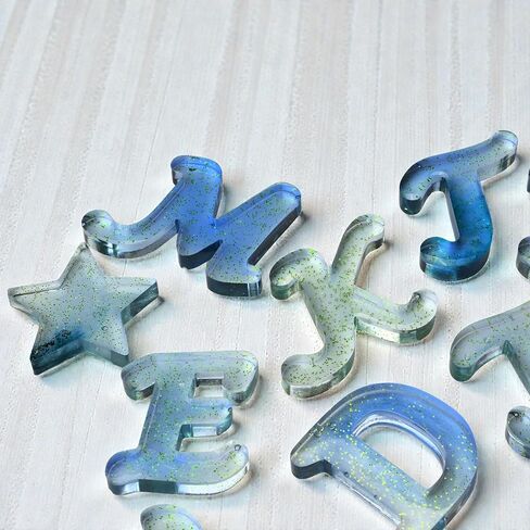 Resin Letter Keychain Mold Kit, Obverse Alphabet Resin Mold 167Pcs Set – Reversed Letter Silicone DIY Epoxy Casting Kit for Making Ornament Keychain & Pendant Jewelry in Saudi Arabia