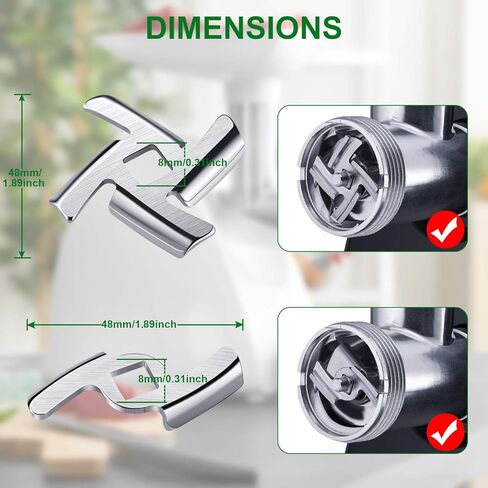 Mudder 9 Pieces Meat Grinder Blades Plate Discs Stainless Steel Food Knife Cutter Meat Grinder Replacement Parts for Size 5 Stand Mixer Accessories in Saudi Arabia