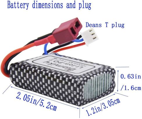 Blomiky 2 Pack 7.4V 1000mAh 7.4Wh 30C Lipo Battery T Plug مناسبة لشاحنات Haiboxing 18859E 18858 16890A وQ903 RC / بطارية Q903 فقط in Saudi Arabia