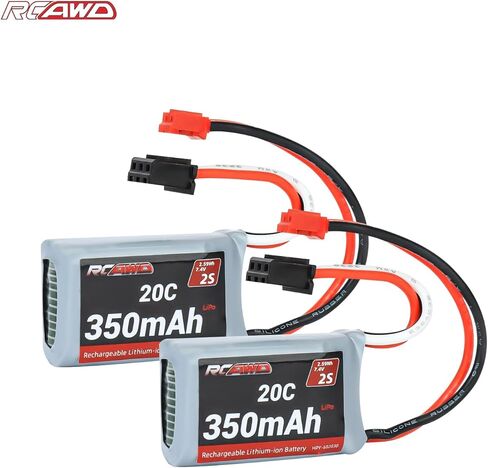 بطارية ليبو RCAWD 7.4 فولت 2S 35C 360 مللي أمبير في الساعة مع موصل PH2.0 لسلسلة Losi 1/24 Micro b ترقيات الجزء 2 قطعة in Saudi Arabia