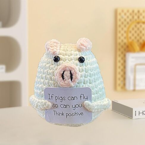 Crochet Animals,Emotional Support Crochet,Hand Woven Cute Apple Crochet Flowers,Positive Energy Card Yarn Woven Doll Desktop Decorations,Used for Home Office Decoration,Car Decoration in Saudi Arabia