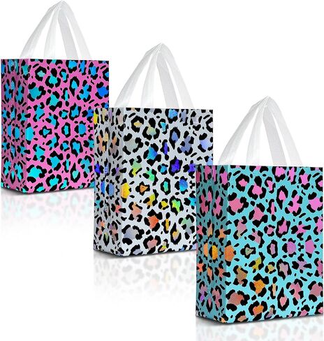 Nush Nush Butterfly Gift Bags with Handles Medium Size - Floral Gift Bag Set of 6 with Shiny Iridescent Holographic Print - Reusable Party Favor Bags for Girls, Birthday, and Butterfly Party Favors in Saudi Arabia
