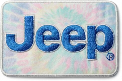Jeep Tie Dyed Text Logo Iron-on, Heat Seal, Stitch-on Embroidered Patch in Saudi Arabia