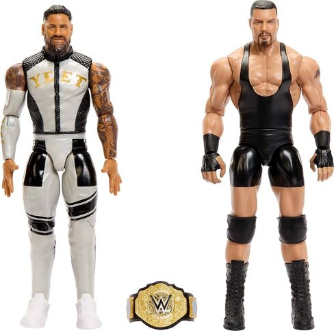 Mattel WWE Main Event Showdown Action Figures 2-Pack with Accessory, Series #25 Bron Breakker vs Jey USO Collectible Set, 6-inch in Saudi Arabia