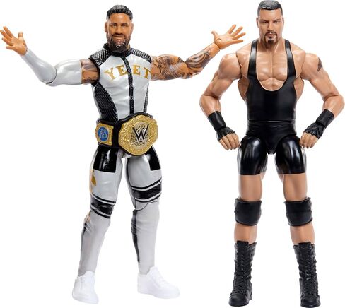 Mattel WWE Main Event Showdown Action Figures 2-Pack with Accessory, Series #25 Bron Breakker vs Jey USO Collectible Set, 6-inch in Saudi Arabia