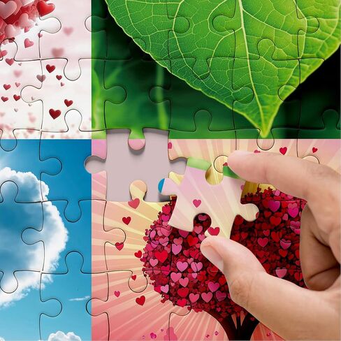 Love Heart Couples Puzzle 1000 Pieces for Adults, Colorful Collage Valentines Day Jigsaw Puzzle, Love Shaped Challenging Art Puzzles in Saudi Arabia