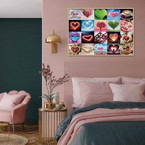 Love Heart Couples Puzzle 1000 Pieces for Adults, Colorful Collage Valentines Day Jigsaw Puzzle, Love Shaped Challenging Art Puzzles in Saudi Arabia