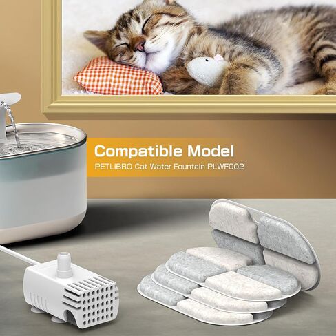 مضخة بديلة PLFF012 لنافورة المياه للقطط من PETLIBRO، متوافقة مع الطراز PLWF002، مضخة فائقة الهدوء مع مجموعة 4 مرشحات in Kuwait