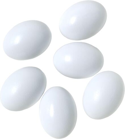 Chicken Eggs Fake Chicken White Eggs Easter Eggs Set of Wooden Fake Eggs to Help Lay Chickens 10 Pcs in Saudi Arabia